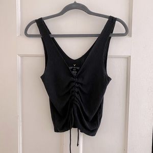 American Eagle soft & sexy ribbed tie front tank top